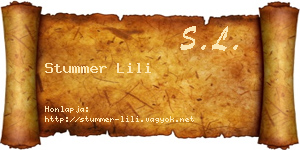 Stummer Lili névjegykártya